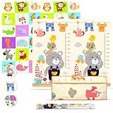 Babybaipro - Gepolsterte faltbare Babyspielmatte 200x180x1 cm, doppelseitige...