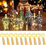 PChero 10er LED Flaschenlicht mit Timer, 2M 20 LEDs Weinflasche...