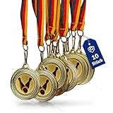 Pokal-Fabrik.de - Bowling-Medaillen 10er Set Metall - Bowlingmedaille golden zum...