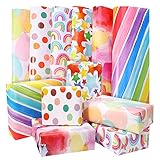 Fanshiontide 6 Pcs Geschenkpapier Geburtstag, geschenkpapier kinder Recycelbares...