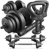 TREX SPORT Hanteln Set | 4in1 Set Kurzhanteln Langhantel, Liegestütze &...