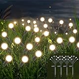 Firefly Solar Gartenleuchten,4 Stück Glühwürmchen Lichter Wasserdicht...