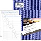 AVERY Zweckform 223 Fahrtenbuch (für PKW, vom Finanzamt anerkannt, A5, 80...