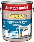 Bondex Wetterschutz Farbe Weiß 3 L für 27 m² | Extreme Deckkraft |...