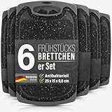 6er Set Frühstücksbrettchen Kunststoff - Brettchen Spülmaschinenfest -...