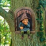 LSDZHK Tree Hugger Garden Statue, Gnome Resin Figure Hanging Outdoor Decoration...
