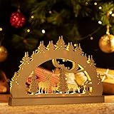 SALCAR LED Schwibbogen Weihnachten mit 10 LEDs, Lichterbogen Batterie als...