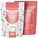 D-Mannose Pulver mit Cranberry – 300g hochdosiert & löslich in Wasser – 120...