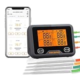 Inkbird WLAN & Bluetooth Grillthermometer IBBQ-4BW, WiFi Fleischthermometer mit...