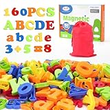 BunnyJOY Magnetbuchstaben 160 Magnet Buchstaben und Zahlen, Magnete Kinder für...