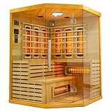 Elbe Infrarotkabine HYGGE für 3-5 Person aus Hemlockholz, 150x150x200 cm，8...