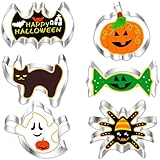 BELSVOR Set mit 6 Ausstechformen halloween, Ausstecher Halloween aus Edelstahl,...