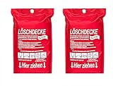 BigDean 2er Set Premium Löschdecke 100 x 100 cm - gemäß DIN EN 1869 -...
