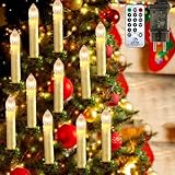 MUSUNIA LED Christbaumkerzen mit Fernbedienung Timer LED Kerzen Weihnachtsbaum...
