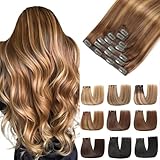 EINbeauty Clip In Extensions Echthaar 7Stücke Extensions Echthaar Gerade...