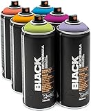 Montana Spring 6x 400ml Sprühdosen Set mit Hellgrün, Gelb, Orange, Blau. Pink...