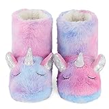 LACOFIA Kleinkind Tier Hausschuhe Kinder Plüsch Stiefel für Mädchen Winter...