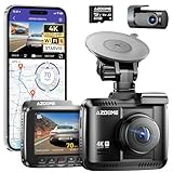 AZDOME Dashcam Auto Vorne Hinten 4K/2,5K GPS WiFi Dash Cam Auto mit Starvis,...