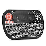 Rii F8 Mini Tastatur Wireless, Kabellos Tastatur mit 8 IR-Lerntaste, LED...
