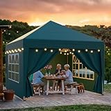 arvioo Pavillon 3x3m mit 4 Seitenwänden, Schützen Ihre Feste, Pop Up...