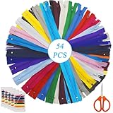 SHENSAIGO 54 Stück Nylon-Reißverschlüsse zum Nähen und Basteln, 27 Farben...