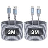 ANMIEL USB C Kabel 3M [2 Pack] 3.1A Schnellladung Typ C Ladekabel,Nylon...
