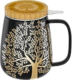 amapodo Teetasse mit Deckel und Sieb - Porzellan Tee Tasse groß 600ml -...
