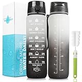 LEHOM 1L Trinkflasche - BPA-freie, auslaufsichere Sportflasche Wasserflasche...