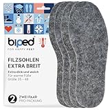 biped 2 Paar extra breite Filzsohlen - Wärmende Winter Einlegesohlen für...