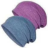 Slouchy Beanie-Mütze, Baumwolle, Chemo-Kopfbedeckung, Mützen für Damen und...