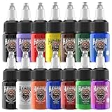 HAWINK Tattoo Farbe Set 0.5oz (15ml) 7 Flaschen Tinten Tattoo Zubehör Ink...