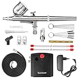 Gocheer Airbrush Kit, Multifunktions Dual Action Airbrush Set mit Kompressor zum...