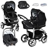 Bergsteiger Kinderwagen Babywagen Capri 3in1 | Kombikinderwagen Komplettset...