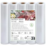 KitchenBoss Vakuumierbeutel Vakuumierfolie 5 Rollen: 28 x 300 cm...