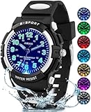 Juboos Neue 7-Farbige Kinderuhren, Kinderuhr Jungen Mädchen Analog Quartz Uhr...