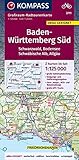 KOMPASS Großraum-Radtourenkarte 3711 Baden-Württemberg Süd, Schwarzwald,...