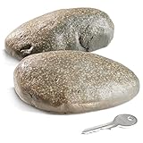com-four® 2x Schlüsselstein 'Pebblestone' - Steinimitat mit Geheimfach -...