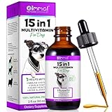 Hundemultivitamin, 15-in-1 Flüssigvitamin mit Glucosamin & MSM für Gelenke,...