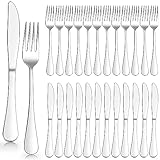 Herogo Steakbesteck Set, 24-teilig Edelstahl Tafelmesser und Tafelgabeln für 12...
