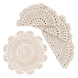 Phantomon Tischsets, handgefertigt, gehäkelt, rund, Baumwolle, Spitze, 25,4 cm,...