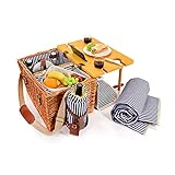 SÄNGER | Picknickkorb Borkum für 4 Personen, Großer Picknickkorb mit...