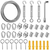 DIYLAND Drahtseil Edelstahl Set, 20M 2 mm Stahlseil PVC Ummantelt Rankhilfe Set...