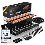 GELSENWERK® 2er Set Kabelkanal Schreibtisch Schwarz ohne Bohren - Kabelhalter...