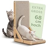Knupis Kratzbrett Katze Groß 68 cm – L förmige Kratzpappe für Katzen -...