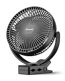 Koonie 10000 mAh Clip Ventilator, 20cm Tragbarer USB Ventilator Grow mit Akku, 4...