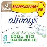 Always Ultra Binden Damen Gr. 1, Normal, 66 Damenbinden mit Flügeln (3 x 22...