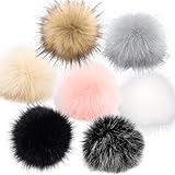 Pamtns Pompons für Mützen 14 Stück Fellbommel für Mützen Kunstfell Bommel...