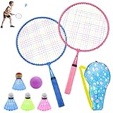 TUZHE Federball Set Kinder Badminton Schläger mit Tragetasche Mini Badminton...