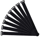 QitinDasen 20Pcs Premium 40cm Schwarz Klett-Kabelbinder, Multipurpose...
