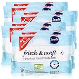 Gut & Günstig 8 Pack (560 Blatt) feuchtes Toilettenpapier 8er Pack Sensitiv mit...